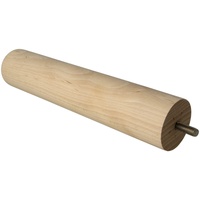 AMIG - Runde Holzfußstütze | Buchenholzfuß mit natürlicher Oberfläche | Ersatzfüße für Sofas, Betten, Tische | Befestigung: Metallzapfen mit Gewinde M8 | Maße: 50 x 250 mm