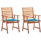 vidaXL Gartenstuhl 62 x 61 x 45 cm blau 2 St.