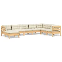 vidaXL Garten-Lounge-Set 8-tlg. creme Massivholz Kiefer