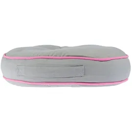 Homescapes Bodenkissen, rund, grau-rosa, Ø 43/7 cm,
