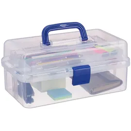 Relaxdays Aufbewahrungsbox 14 x 33 x 19,5 cm 1-tlg. transparent-blau