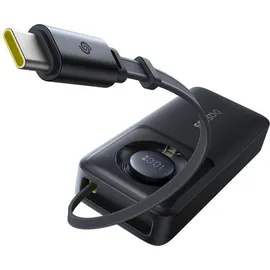 Baseus Free2Pull Powerbank, 20.000mAh, 70cm ausziehbares USB-C Kabel + schwarz