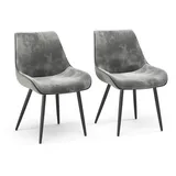 Vicco Vicco, Esszimmerstuhl Eleganza, Grau, 2er Set