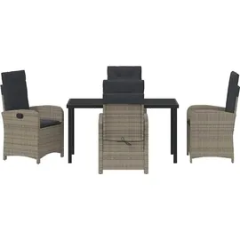 vidaXL Garten Essgruppe 5-tlg. Grau