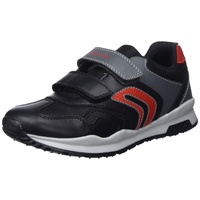 Geox Jungen J Pavel A Sneakers, Black Red, 24 EU