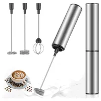 MOSUO Elektrischer Milchaufschäumer, wiederaufladbar, USB und Mini-Handmixer mit Doppel-Schneebesen, Mixer aus Edelstahl für Kaffee, Creme, Cappuccino, Latte, Cocktails, Saft