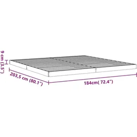 vidaXL Massivholzbett 180 x 200 cm Wachsbraun