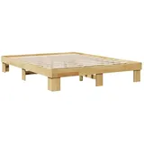 vidaXL Massivholzbett 160 x 200 cm Eiche