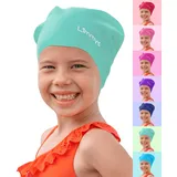 Limmys Premium Badekappe Kinder, badehaube Kinder - Langes und kurzes Haar Schwimmkappe Kinder und Badekappe für Mädchen Jungen – Hochwertige Qualität, Dehnbare & Bequeme Badekappe (L, Limettengrün)