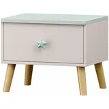[en.casa] Nachtschrank Sandnes 31 x 38 x 30 cm Weiß/Mintgrün