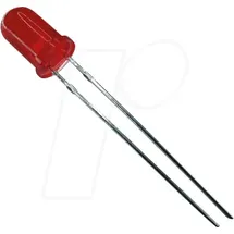 KINGBRIGHT LED bedrahtet, rot, 8mm Rot Rund 8 mm, 3 mcd, 60°