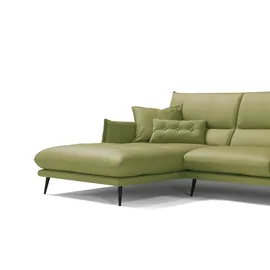 Egoitaliano Eckcouch Leder L-Form 3-Sitzer Grün