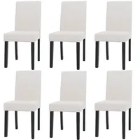 Mendler 6er-Set Esszimmerstuhl Littau, Stuhl Küchenstuhl Hochlehner, Stoff/Textil Cord