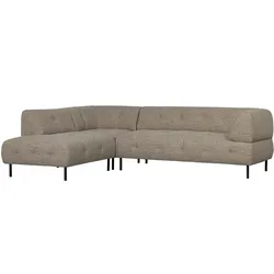 Ecksofa Lloyd aus grobmaschigen Stoff Links, Braun