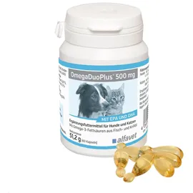 Alfavet OMEGA DUO PLUS 500 mg Erg.-Futterm.f.Hund/Katze