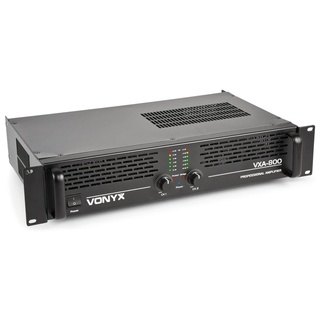 Vonyx VXA-800 PA Endstufe Hifi 800 Watt PA Verstärker mit Brückenschaltung, 2x400W Stereo Amplifier, SMT-Technologie, 19 Zoll Rack fähig, 6,3 mm Klinke, RCA Cinch, NL2, 4 Ohm, 8 Ohm - Schwarz