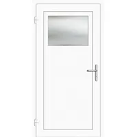 Aluminium Nebeneingangstür "DOROTHEA" 69 mm Weiß RAL 9016 beidseitig außen öffnend DIN links