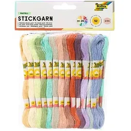 Folia Stickgarn Set, 2 x 26 pastellfarben 8 m