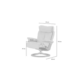 Stressless Relaxsessel Leder 91 x 112 x 84 cm Schwarz mit Hocker
