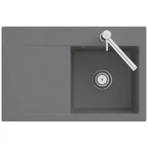 Villeroy & Boch Villeroy und Boch Subway Style 45 Flat Flächenbündige Spüle 33482FJ0 links, mit Ablaufgarnitur, chromite CeramicPlus, 78 x 51 cm