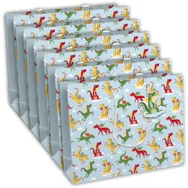 eurowrap Clairefontaine 32475-6Cpack - Packung 6 Geschenktasche - Tüte Excellia, Format Shopping (37,3x11,8x27,5 cm), 210g, geeignet für voluminöse Geschenke, Drachen Blau, 6 Stück