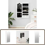 Vidaxl - Schmuckschrank Mit Spiegel Wandmontage Weiß 37,5x10x90 Cm - Spiegel-schmuckschrank - Schmuckaufbewahrung - Wandmontage - Schmuckschrank Weiß - Kosmetikspiegel