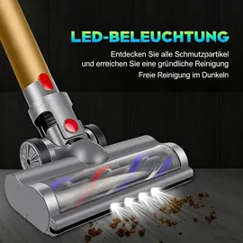 blyno Bürste Kompatibel für Dyson V7, V8, V10, V11, V15 Staubsauger Elektrobürste mit Direktantrieb mit 4 Frontlichten Hartboden und KurzflorigeTepp
