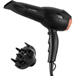 KLAMER Haartrockner 2200W, Ionen Haartrockner, Universal Anti Frizz Haar-föhn, 3 Heiz- & 2 Gebläsestufen und Kaltluft-Button, Inklusive Diffusor & St...