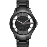 Armani Exchange Uhr für Herren , Dreizeigeruhrwerk, 46 mm schwarzes Edelstahlgehäuse mit Edelstahlarmband, AX2189