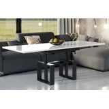 Endo-Moebel Couchtisch Empoli - ausziehbar 110-170cm und höhenverstellbar Doppellift Metall, Couch- & Esstisch, Funktionstisch, modern Design, umwandelbar weiß