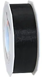 PRAESENT Taftband 6054050-613 Schwarz 40 mm x 50 m 2 Stück