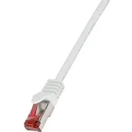 Logilink CQ2031S RJ45 Patchkabel CAT 6 S/FTP Netzwerkkabel Weiß Flammwidrig, mit Rastnasenschutz