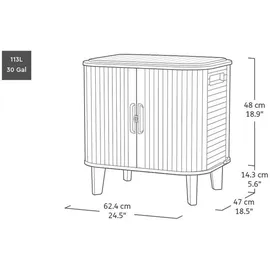 KETER Aufbewahrungsschrank 113 L 62,3×47×62,4 cm Grau