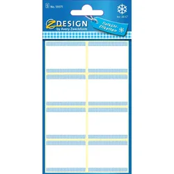 Avery Zweckform Tiefkühl-Etiketten, Papier, blauer Rahmen, weiß, blau, 40 Aufkleber