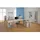 Geramöbel Flex Schreibtisch lichtgrau L-Form, C-Fuß-Gestell silber 216,6 x 113,0 cm