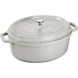 Staub Cocotte 29 cm oval weisser trüffel