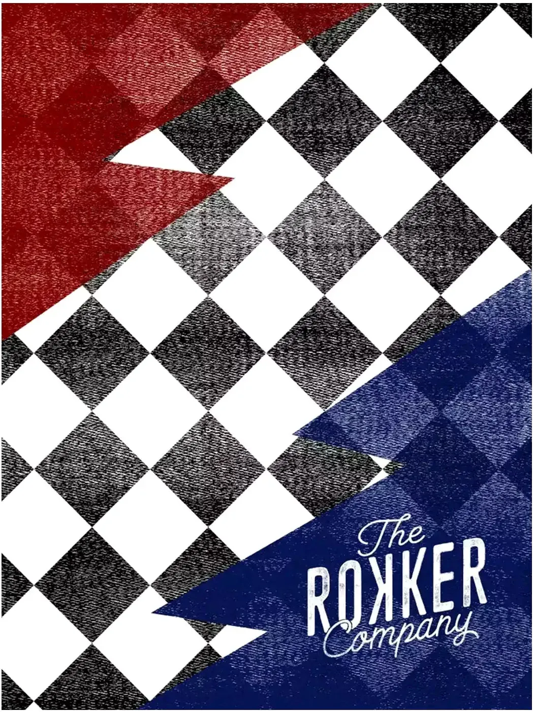 Rokker Checker Board Flash, couvre-chefs multifonctionnels - Noir/Blanc/Rouge/Bleu