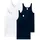 SCHIESSER Unterhemd 4er Pack - ärmellos, Cotton Essentials, Feinripp, Weiß/Blau 2XL