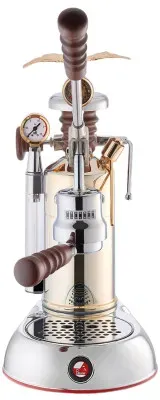 La Pavoni Esperto Competente Espressomaschine mit Hebel- Gold Silber