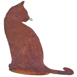 Badeko Katze sitzend 30 x 30 cm rostbraun