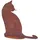 Badeko Katze sitzend 30 x 30 cm rostbraun