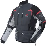 Rukka Rimo-R Motorrad Textiljacke, schwarz-grau-weiss-rot, Größe 62