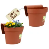 GarPet Geländertopf Balkon 21 x 29 x 23 cm Rot