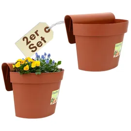 GarPet Geländertopf Balkon 21 x 29 x 23 cm Rot