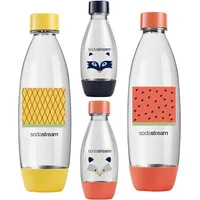 4er Set Flaschen für den SODASTREAM Fuse Spülmaschinensprudler 2x1L 2x0,5L