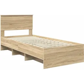 vidaXL Bettrahmen mit Kopfteil Sonoma-Eiche 80 x 200 cm Holzwerkstoff