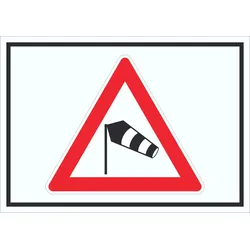 HB-Druck Schild Achtung Seitenwind Symbol A1 (594x841mm)