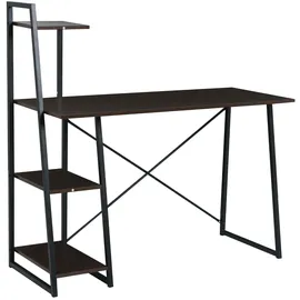 Svita COMBO1 Schreibtisch Regal Nussbaum-Optik Metall-Beine