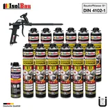 Brandschutzschaum B1 Bauschaum 12x750ml 1x Reiniger Schaum Montageschaum Pistole