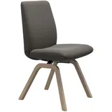 Polsterstuhl STRESSLESS "Laurel", grau (metal grau paloma, schwarz), B:49cm H:92cm T:59cm, Leder PALOMA: PALOMA ist ein durchgefärbtes Semianilin-Möbelleder mit natürlicher Narbung., Stühle, Polsterstuhl, Low Back, Größe L, mit schräggestellten Beinen in Schwarz
